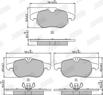 Jurid 573723J - Тормозные колодки, дисковые, комплект parts5.com