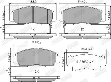 Jurid 572449J - Тормозные колодки, дисковые, комплект parts5.com