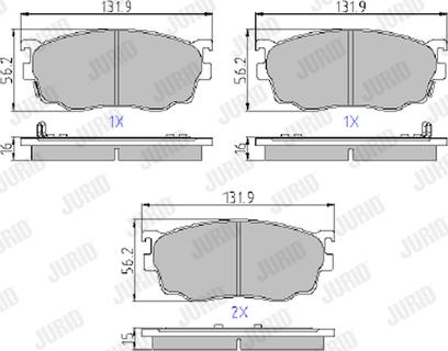 Jurid 572444J - Тормозные колодки, дисковые, комплект parts5.com