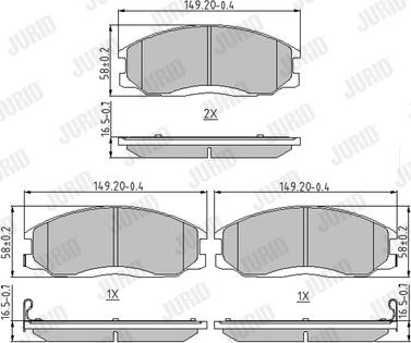 Jurid 572453J - Тормозные колодки, дисковые, комплект parts5.com