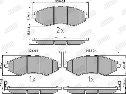 Jurid 572407J - Тормозные колодки, дисковые, комплект parts5.com