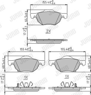 Jurid 572480J - Тормозные колодки, дисковые, комплект parts5.com