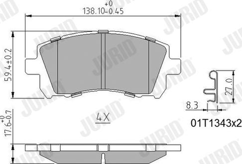 Jurid 572423J - Тормозные колодки, дисковые, комплект parts5.com