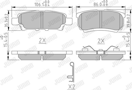 Jurid 572547J - Тормозные колодки, дисковые, комплект parts5.com