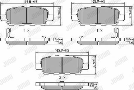 Jurid 572501J - Тормозные колодки, дисковые, комплект parts5.com