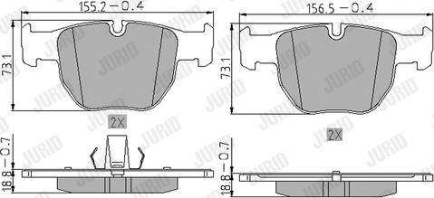 Jurid 572507J - Тормозные колодки, дисковые, комплект parts5.com