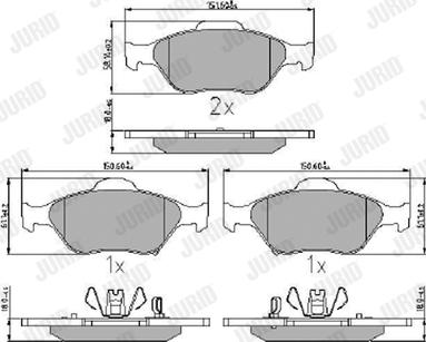 Jurid 572576J - Тормозные колодки, дисковые, комплект parts5.com