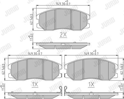 Jurid 572570J - Тормозные колодки, дисковые, комплект parts5.com