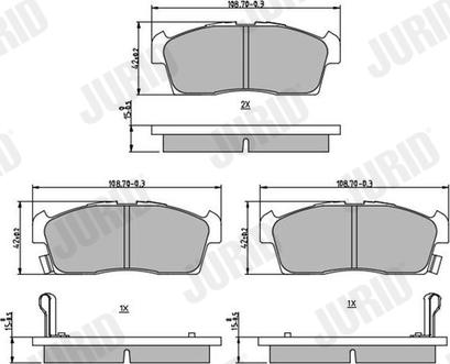 Jurid 572611J - Тормозные колодки, дисковые, комплект parts5.com