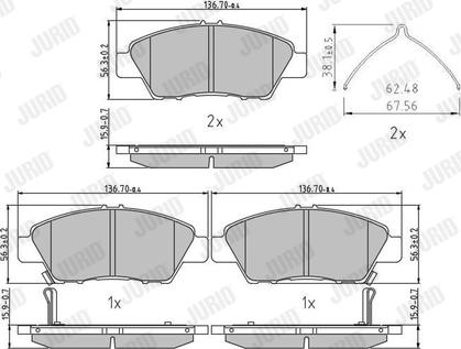 Jurid 572637J - Тормозные колодки, дисковые, комплект parts5.com