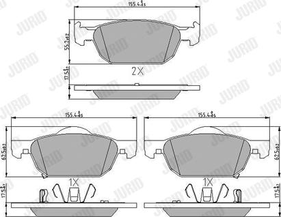 Jurid 572624J - Тормозные колодки, дисковые, комплект parts5.com