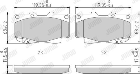 Jurid 572625J - Тормозные колодки, дисковые, комплект parts5.com