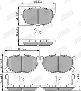 Jurid 572127J - Тормозные колодки, дисковые, комплект parts5.com