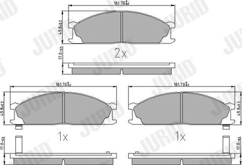 Jurid 572373J - Тормозные колодки, дисковые, комплект parts5.com