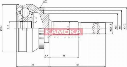 Kamoka 6538 - Шарнирный комплект, ШРУС, приводной вал parts5.com