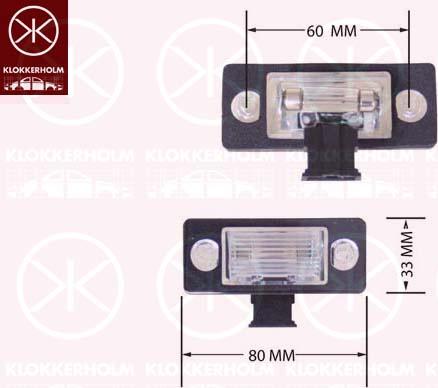 Klokkerholm 75140850 - Фонарь освещения номерного знака parts5.com