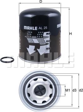 KNECHT AL 25 - Cartucho del secador de aire, sistema de aire comprimido parts5.com