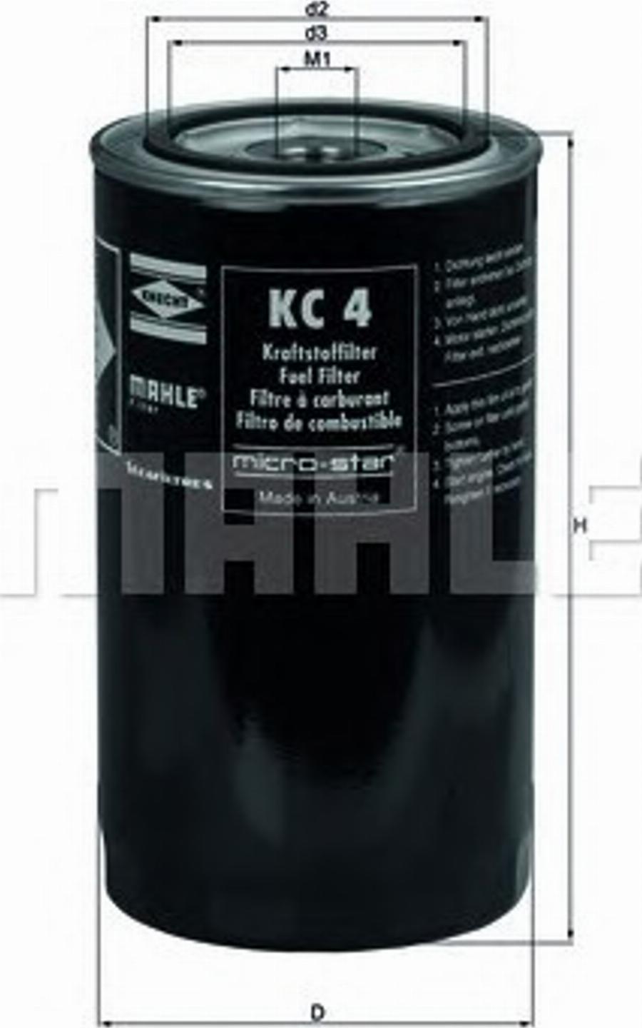 KNECHT KC 4 - Filtro combustible parts5.com