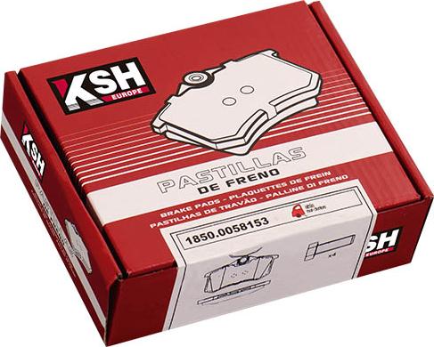 KSH EUROPE 1850.0058062 - Тормозные колодки, дисковые, комплект parts5.com