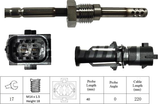 LEMARK LXT105 - Датчик, температура выхлопных газов parts5.com