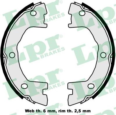 LPR 09250 - Комплект тормозов, ручник, парковка parts5.com