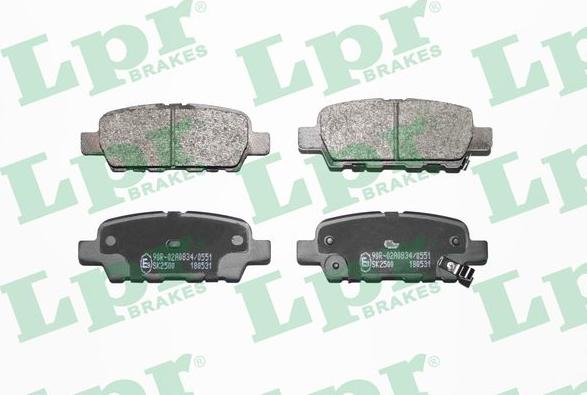 LPR 05P1862 - Тормозные колодки, дисковые, комплект parts5.com