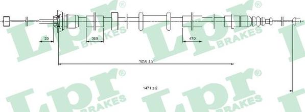 LPR C0519B - Тросик, cтояночный тормоз parts5.com