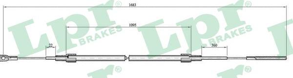 LPR C0071B - Тросик, cтояночный тормоз parts5.com