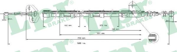 LPR C0846B - Тросик, cтояночный тормоз parts5.com