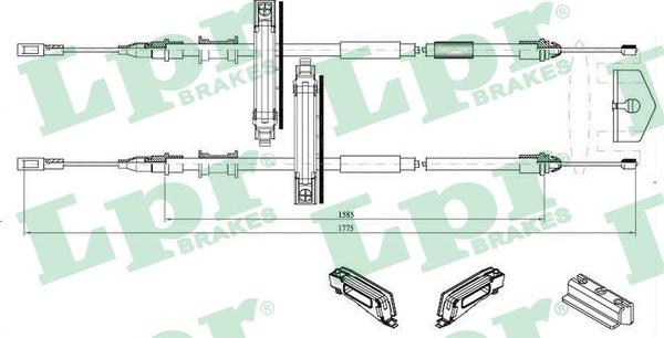 LPR C0224B - Тросик, cтояночный тормоз parts5.com