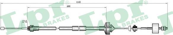 LPR C0277C - Трос, управление сцеплением parts5.com