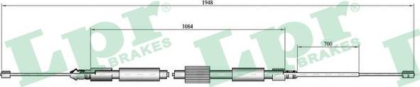 LPR C0714B - Тросик, cтояночный тормоз parts5.com