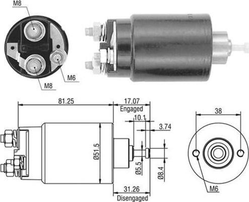 Magneti Marelli 940113050404 - Тяговое реле, стартер parts5.com