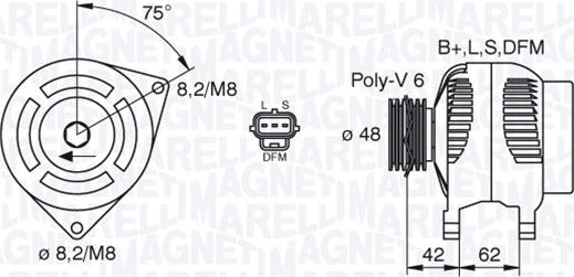 Magneti Marelli 063380008010 - Генератор parts5.com