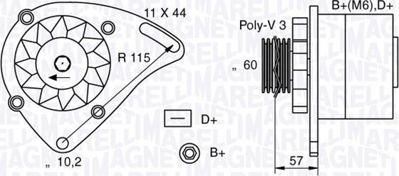 Magneti Marelli 063321173010 - Генератор parts5.com