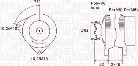 Magneti Marelli 063731496010 - Генератор parts5.com