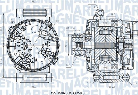 Magneti Marelli 063731546110 - Генератор parts5.com