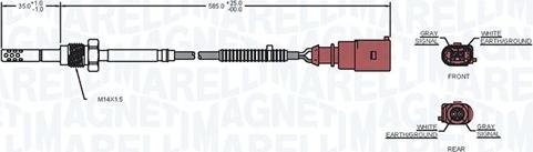 Magneti Marelli 172000049010 - Датчик, температура выхлопных газов parts5.com