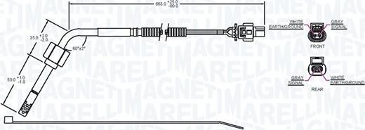 Magneti Marelli 172000147010 - Датчик, температура выхлопных газов parts5.com