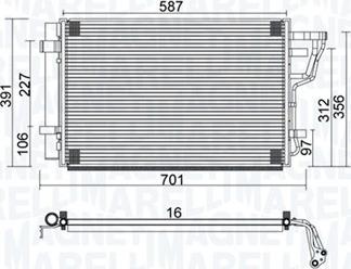 Magneti Marelli 350203951000 - Конденсатор кондиционера parts5.com