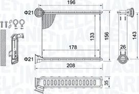 Magneti Marelli 350218459000 - Теплообменник, отопление салона parts5.com