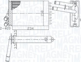 Magneti Marelli 350218462000 - Теплообменник, отопление салона parts5.com