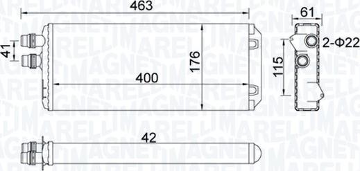 Magneti Marelli 350218325000 - Теплообменник, отопление салона parts5.com