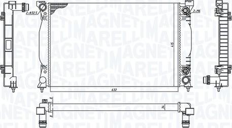 Magneti Marelli 350213196500 - Радиатор, охлаждение двигателя parts5.com