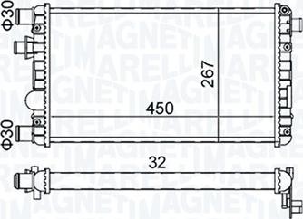 Magneti Marelli 350213191300 - Радиатор, охлаждение двигателя parts5.com