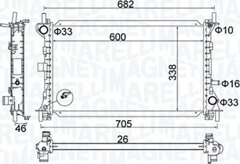 Magneti Marelli 350213159900 - Радиатор, охлаждение двигателя parts5.com