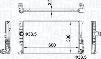 Magneti Marelli 350213159600 - Радиатор, охлаждение двигателя parts5.com