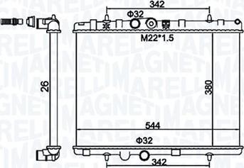 Magneti Marelli 350213156100 - Радиатор, охлаждение двигателя parts5.com