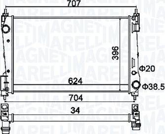 Magneti Marelli 350213151200 - Радиатор, охлаждение двигателя parts5.com