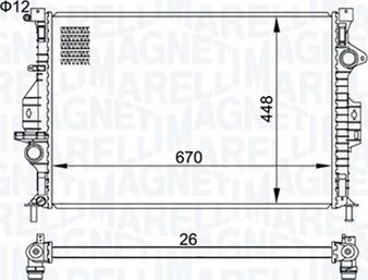 Magneti Marelli 350213158700 - Радиатор, охлаждение двигателя parts5.com